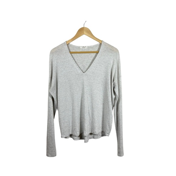 Rag & Bone Women’s Theo Marled Oversized Knit V-Neck Grey Size S - Picture 7 of 8